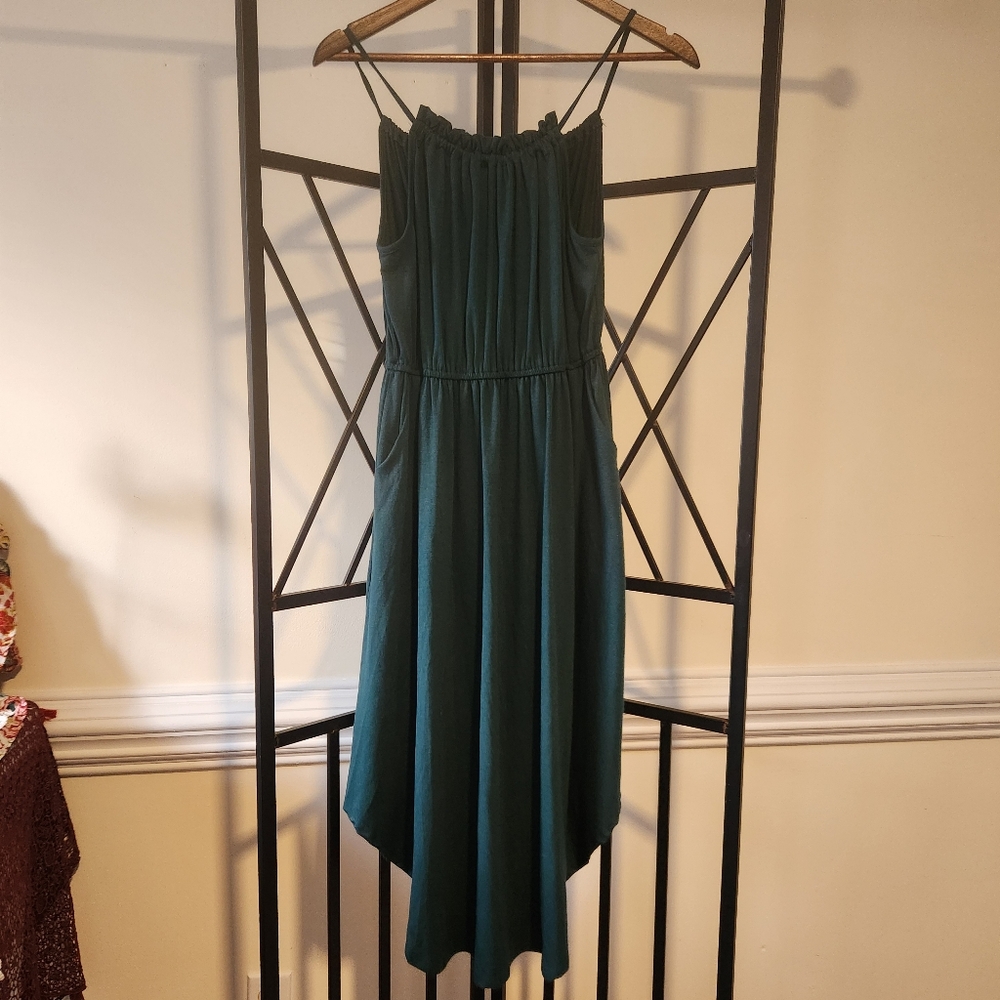 Aifer NWT Women's Spaghetti Strap Dress Size M Emerald Green Pockets